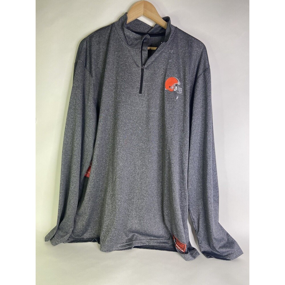 Cleveland Browns NFL Ultra Game Quarter Zip Long Sleeve T-Shirt Mens Size XXL